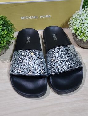 Michael Kors Gilmore Slides - Black US Women's 6 M NEW
